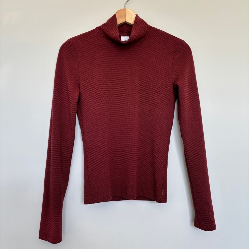 Aritzia TNA Women's Small Long Sleeve Tee Mock Neck Ribbed Loungewear Base Layer